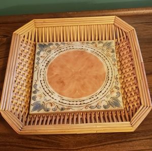 Decorative Basket with attached Tile